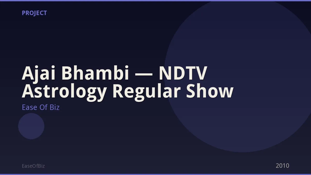 Ajai Bhambi — NDTV Astrology Regular Show