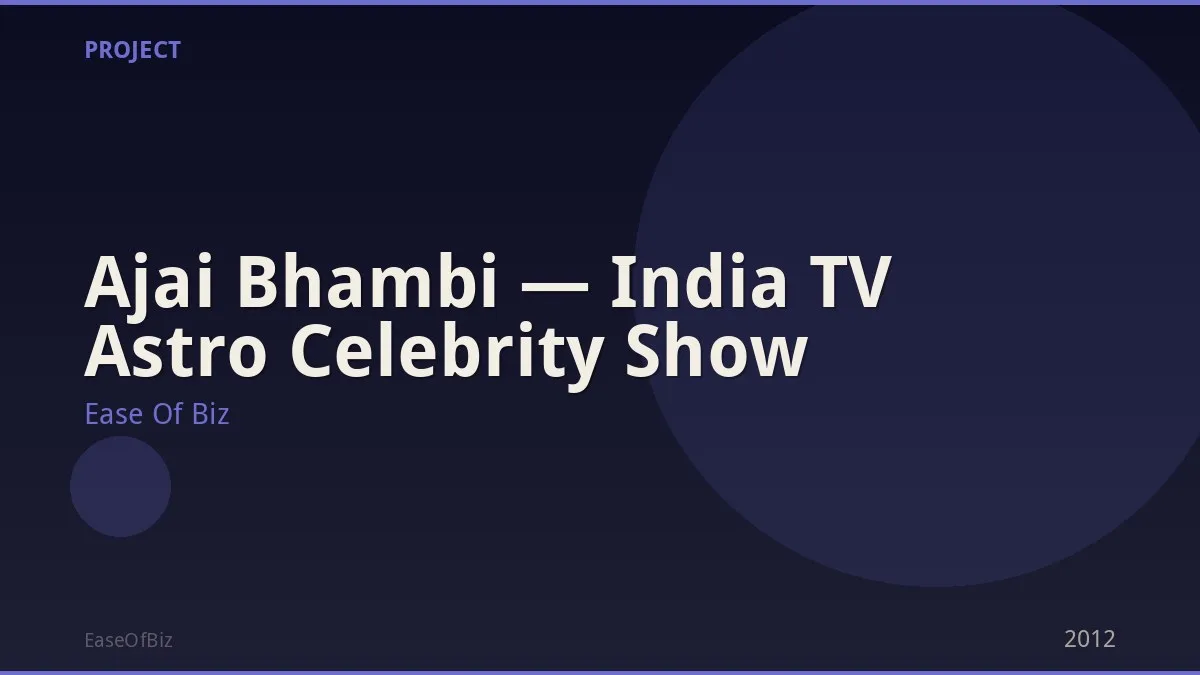Ajai Bhambi — India TV Astro Celebrity Show