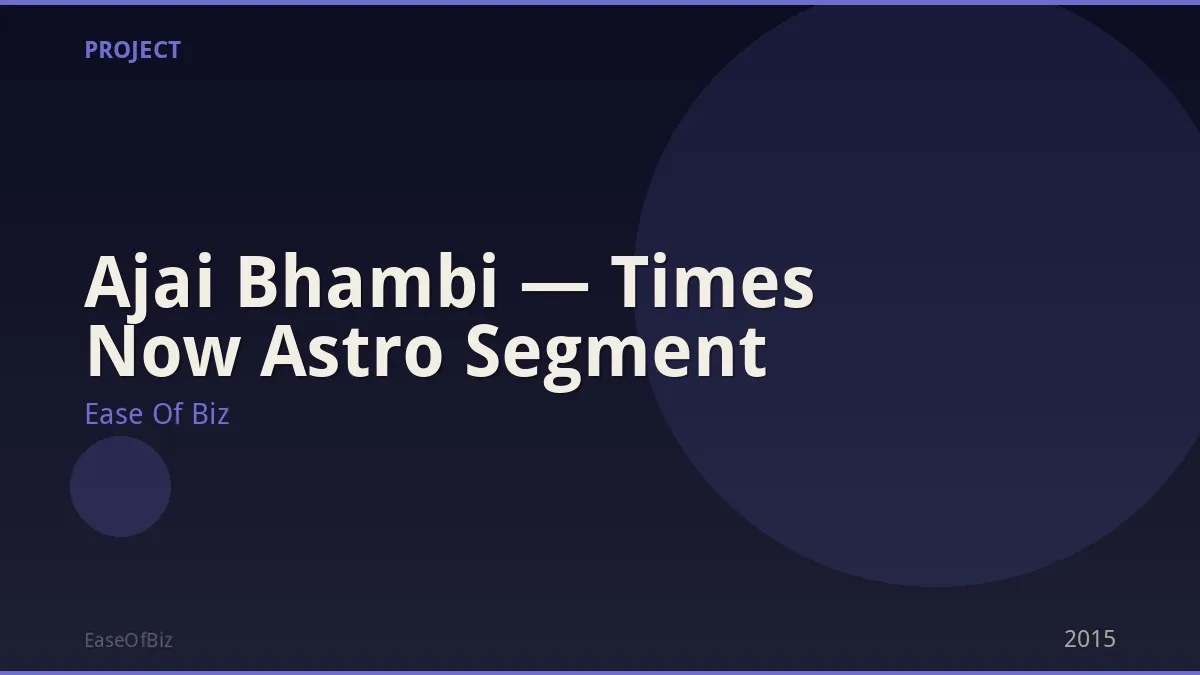 Ajai Bhambi — Times Now Astro Segment