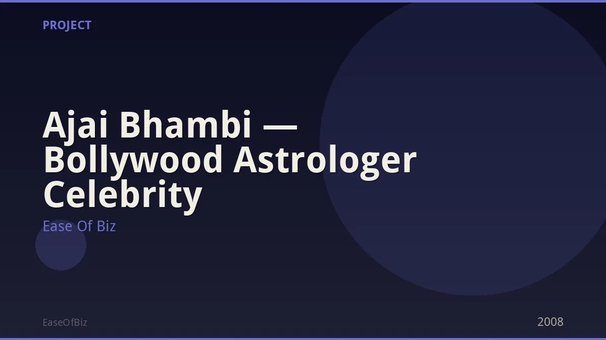 Ajai Bhambi — Bollywood Astrologer Celebrity