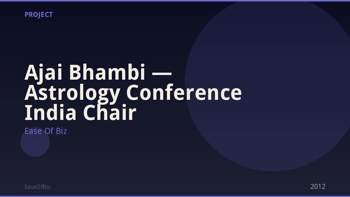 Ajai Bhambi — Astrology Conference India Chair