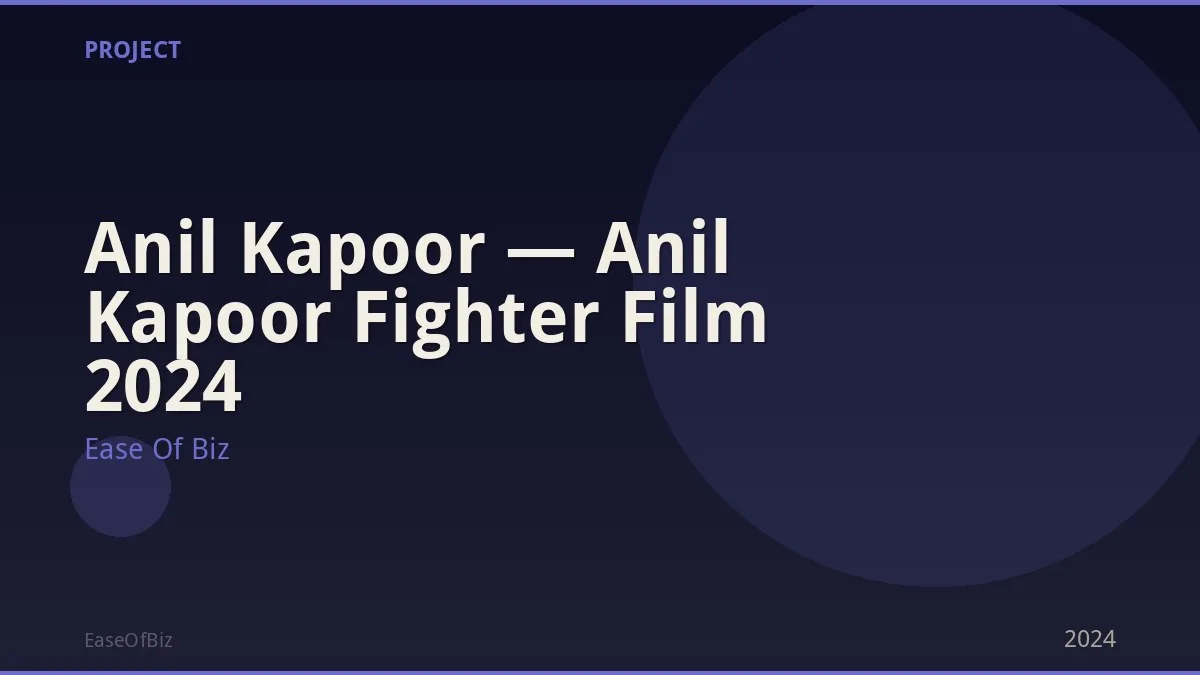 Anil Kapoor — Anil Kapoor Fighter Film 2024