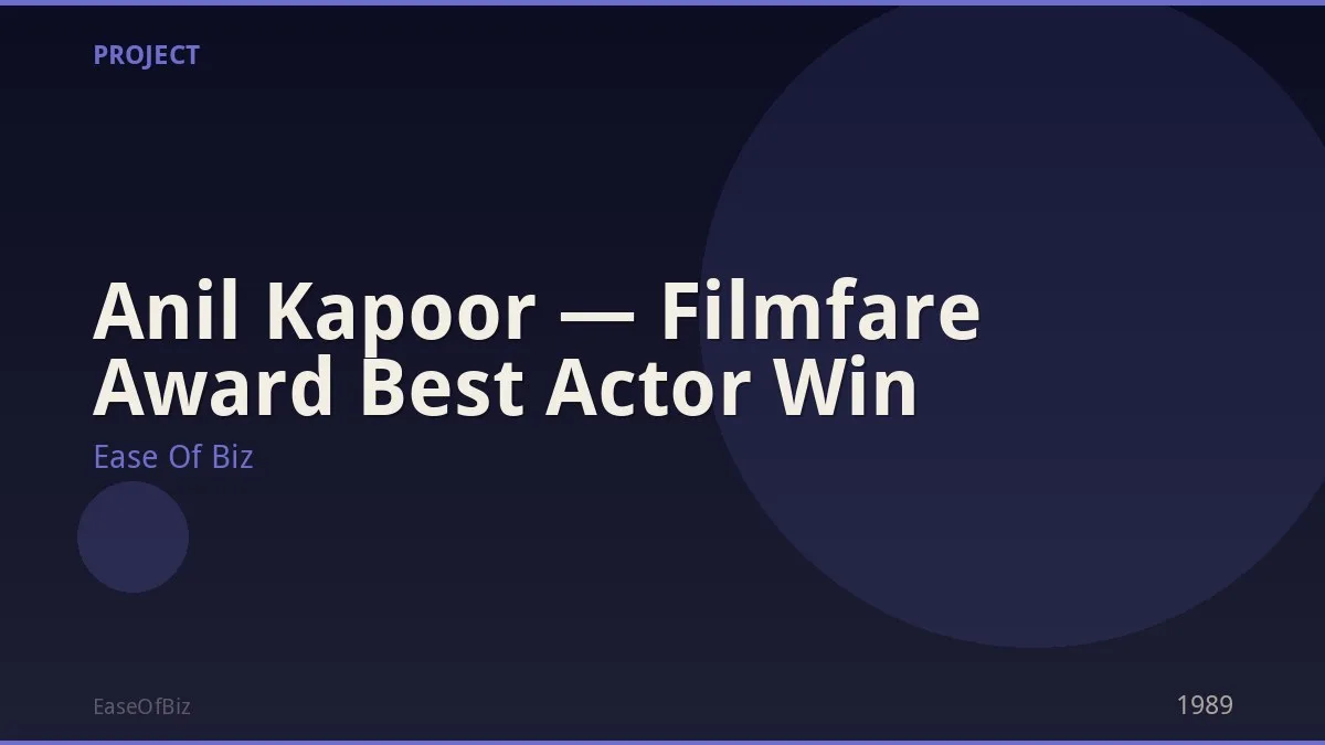 Anil Kapoor — Filmfare Award Best Actor Win
