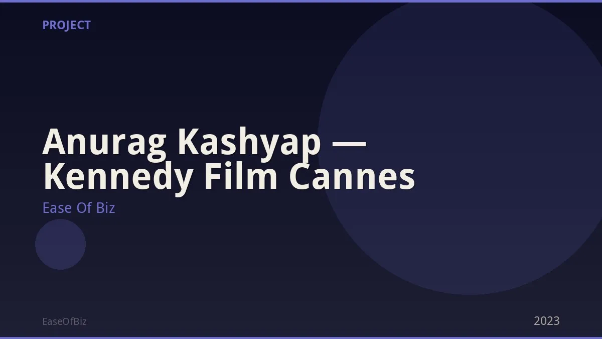 Anurag Kashyap — Kennedy Film Cannes