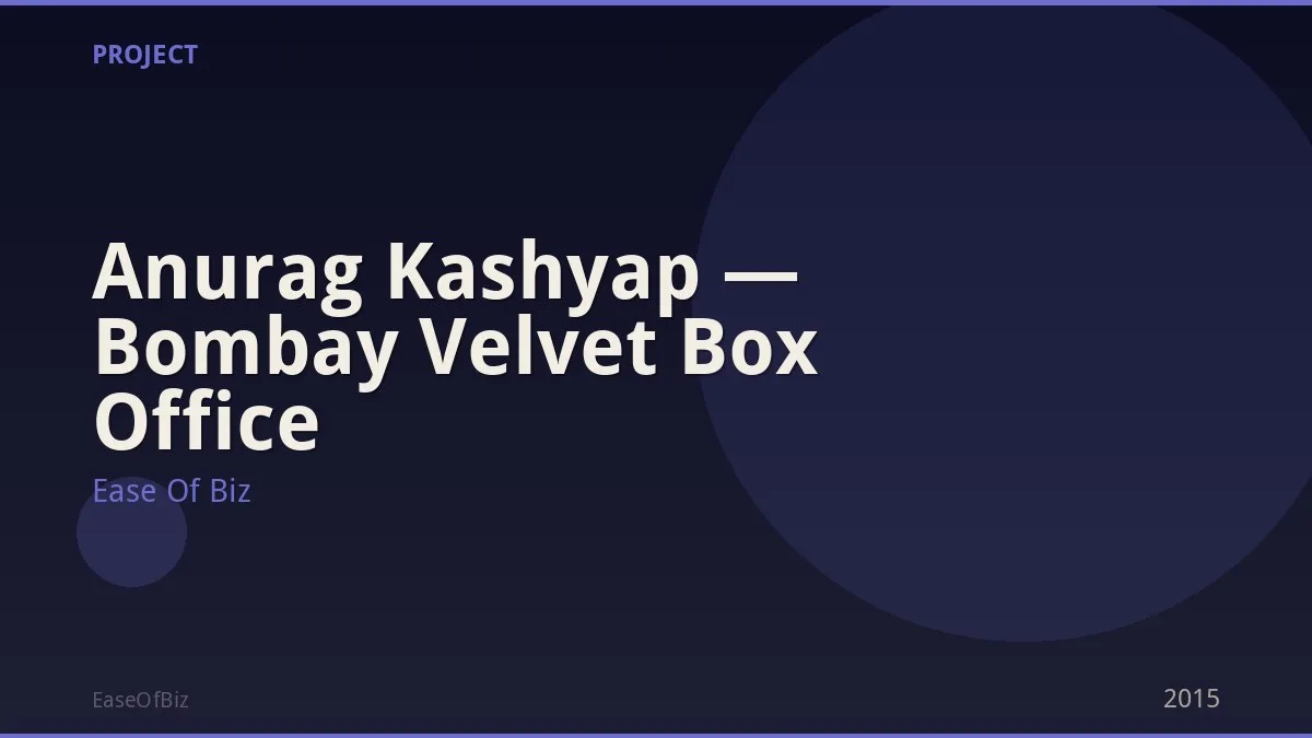 Anurag Kashyap — Bombay Velvet Box Office