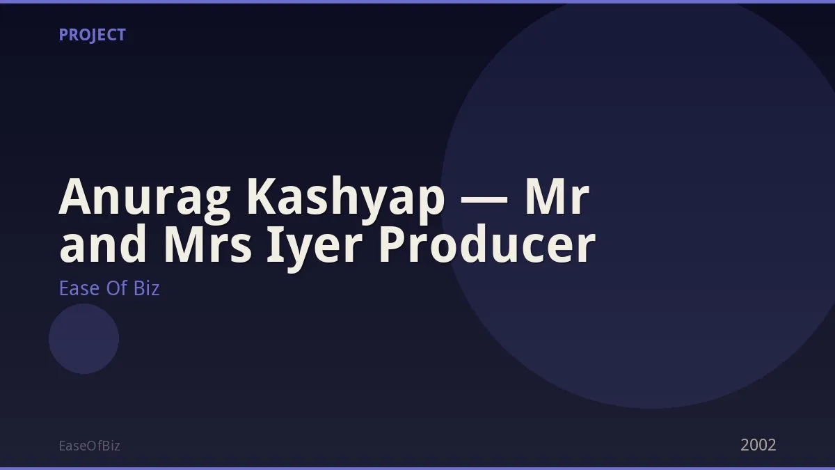 Anurag Kashyap — Mr and Mrs Iyer Producer