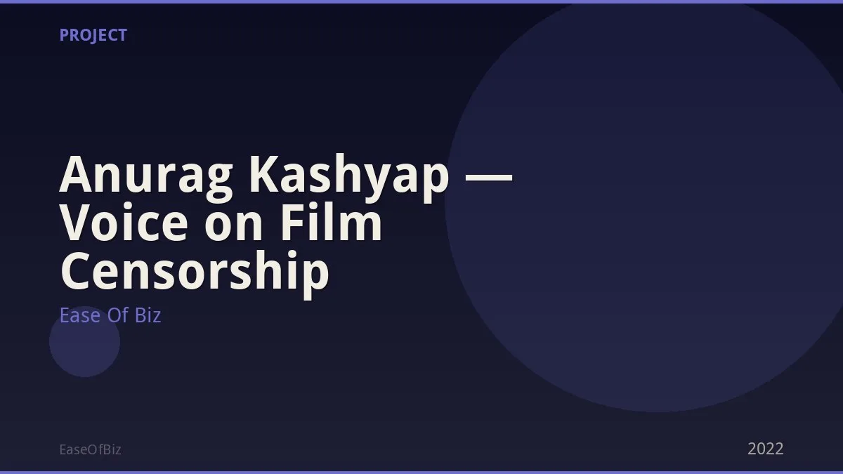 Anurag Kashyap — Voice on Film Censorship