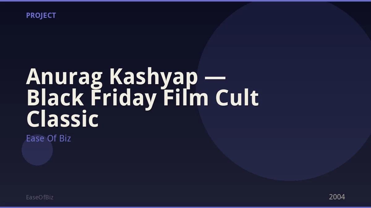 Anurag Kashyap — Black Friday Film Cult Classic