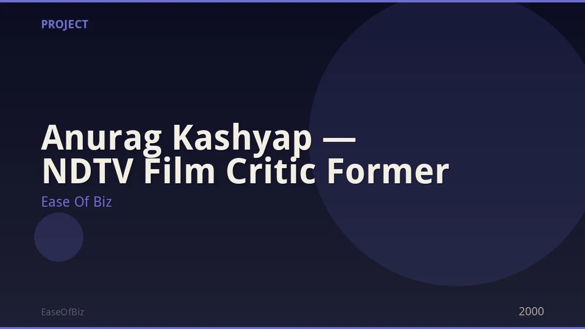 Anurag Kashyap — NDTV Film Critic Former