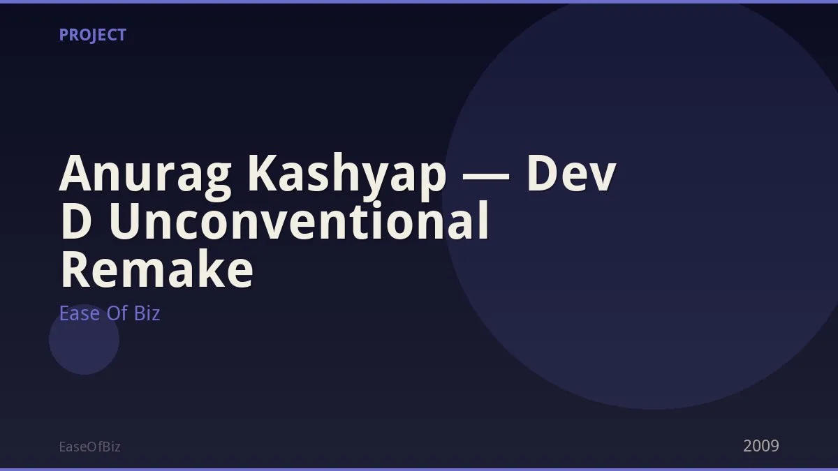 Anurag Kashyap — Dev D Unconventional Remake