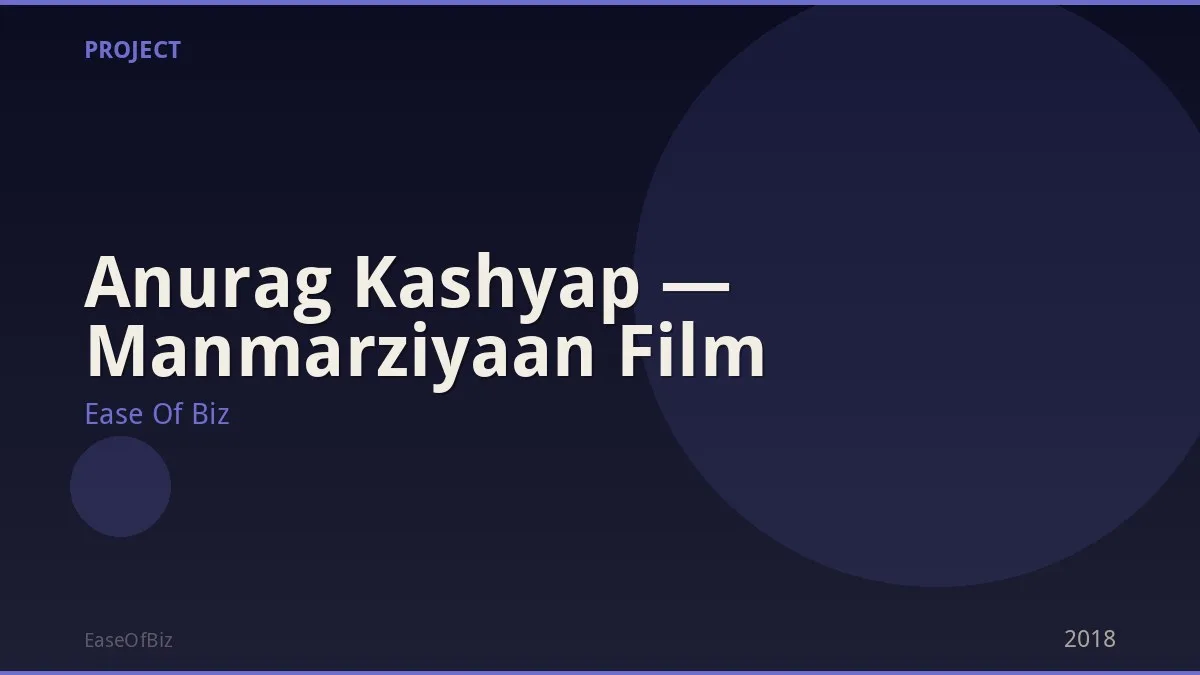 Anurag Kashyap — Manmarziyaan Film
