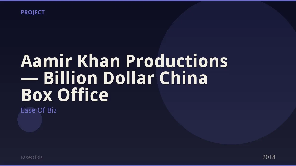 Aamir Khan Productions — Billion Dollar China Box Office