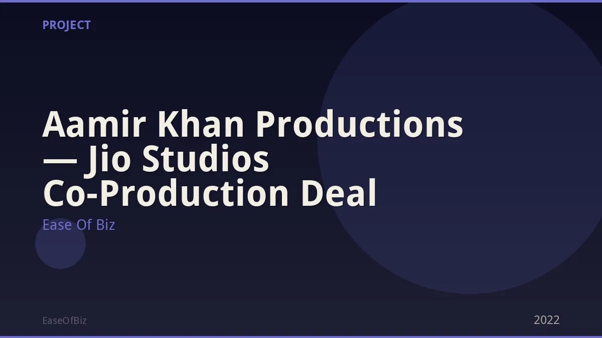 Aamir Khan Productions — Jio Studios Co-Production Deal