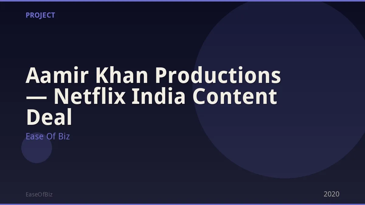 Aamir Khan Productions — Netflix India Content Deal