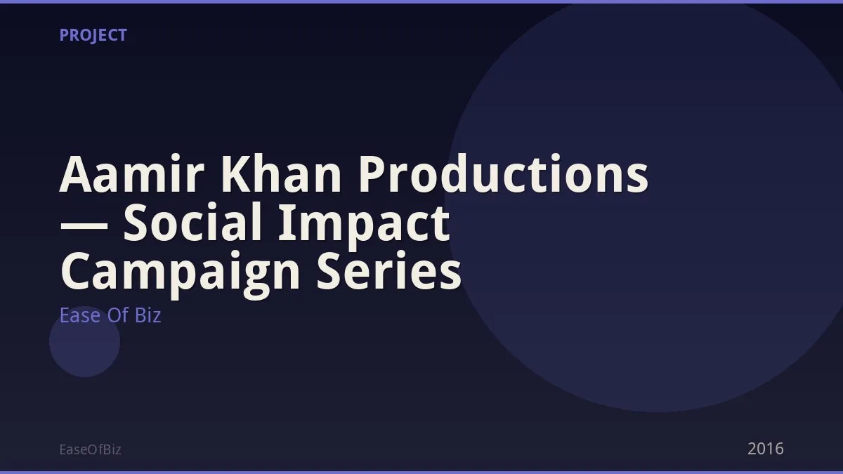 Aamir Khan Productions — Social Impact Campaign Series