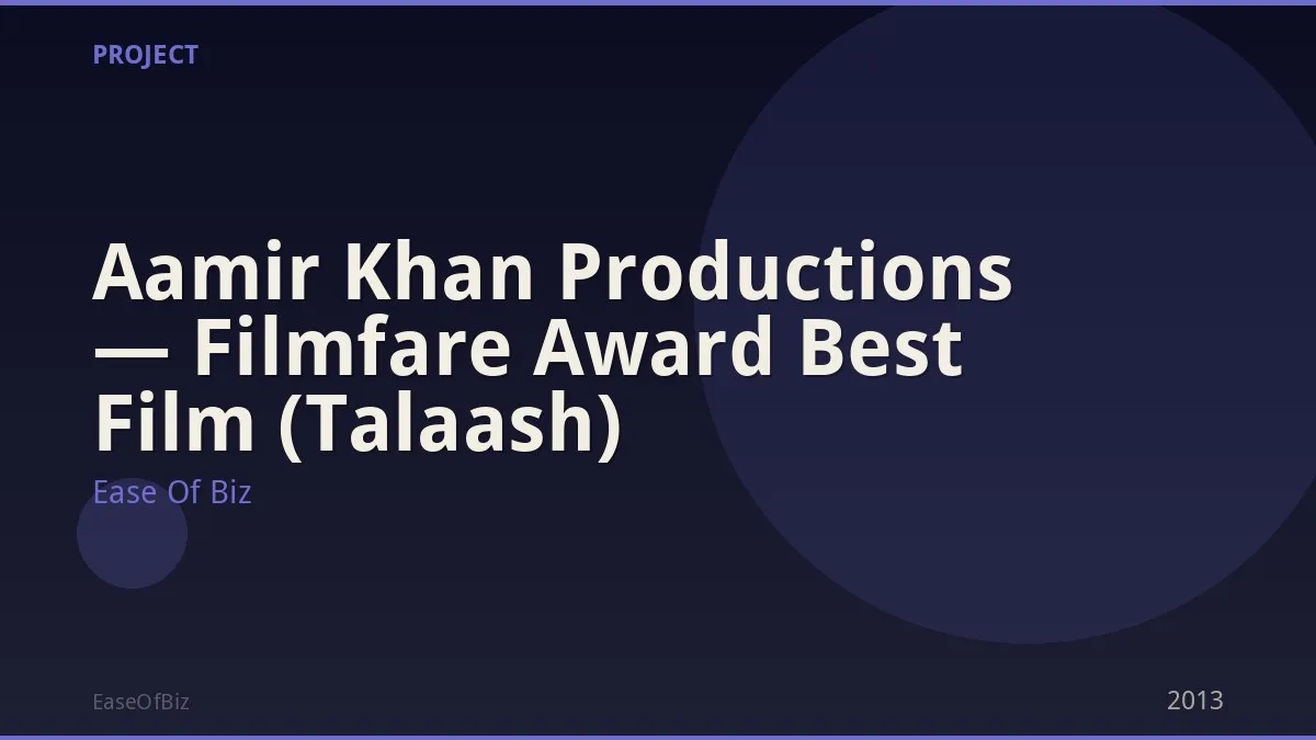 Aamir Khan Productions — Filmfare Award Best Film (Talaash)