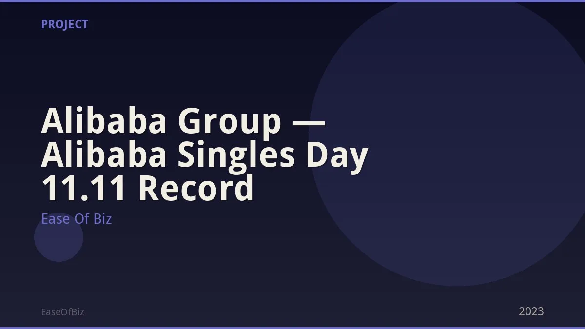 Alibaba Group — Alibaba Singles Day 11.11 Record
