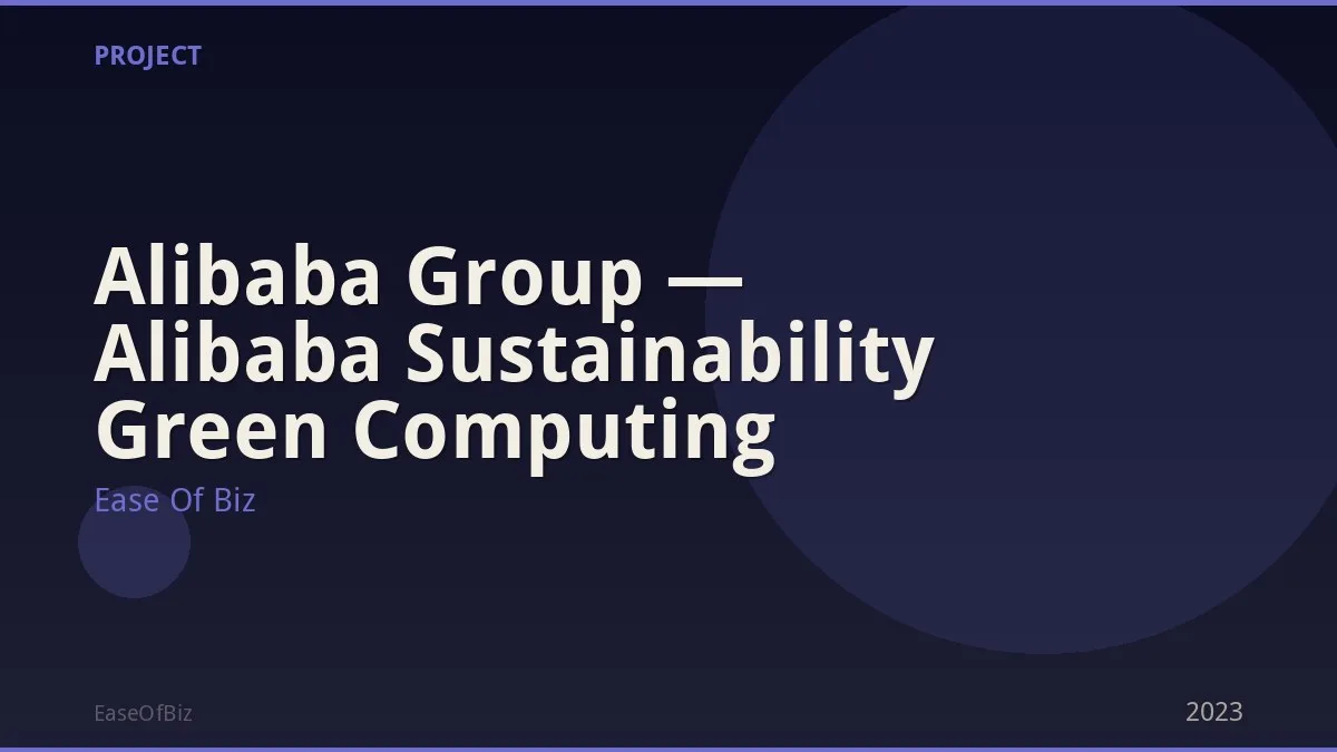 Alibaba Group — Alibaba Sustainability Green Computing