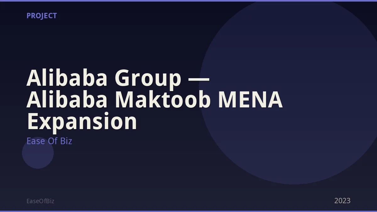 Alibaba Group — Alibaba Maktoob MENA Expansion