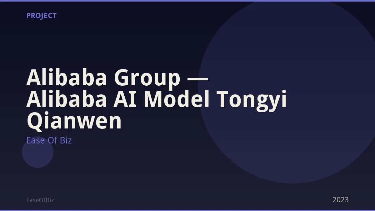 Alibaba Group — Alibaba AI Model Tongyi Qianwen