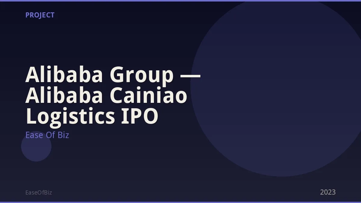 Alibaba Group — Alibaba Cainiao Logistics IPO