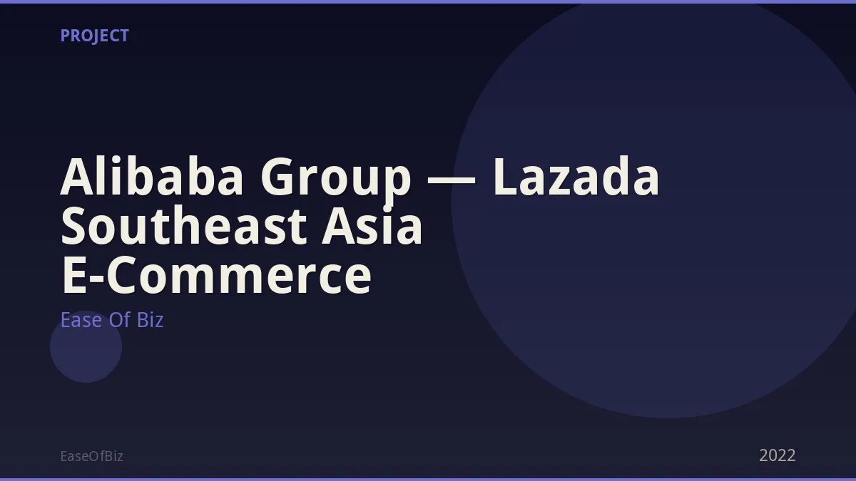 Alibaba Group — Lazada Southeast Asia E-Commerce