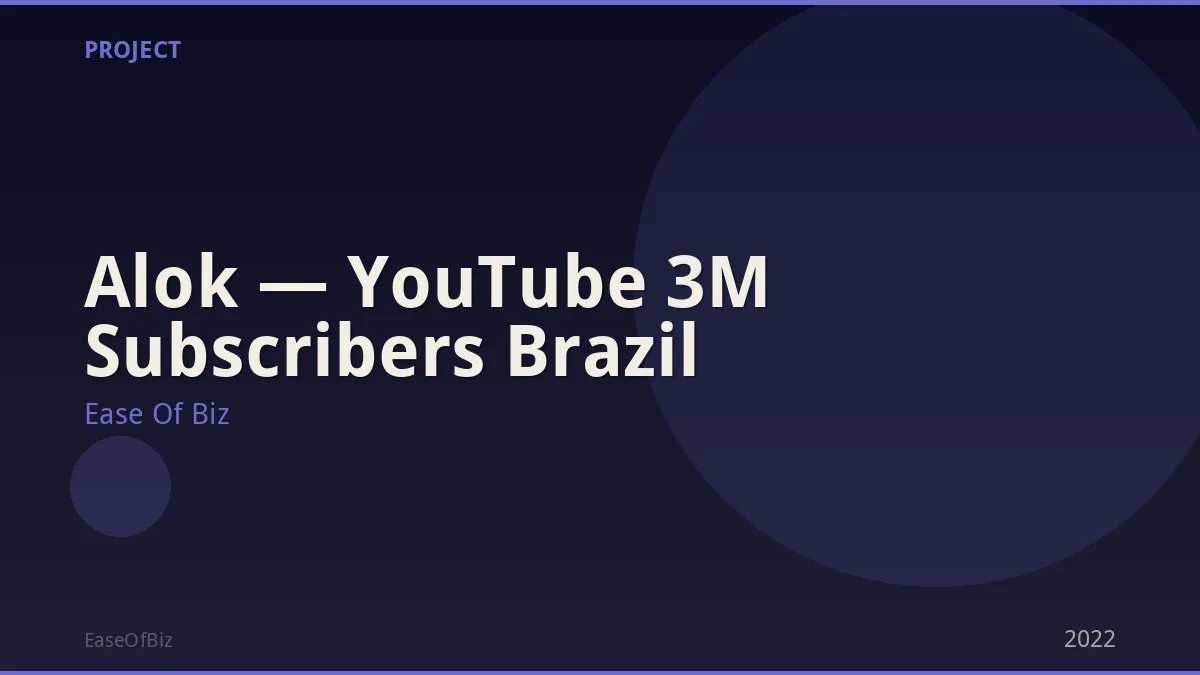 Alok — YouTube 3M Subscribers Brazil