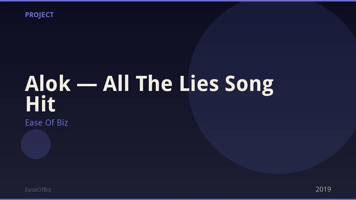 Alok — All The Lies Song Hit