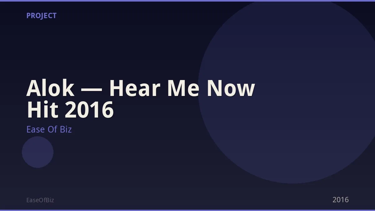 Alok — Hear Me Now Hit 2016