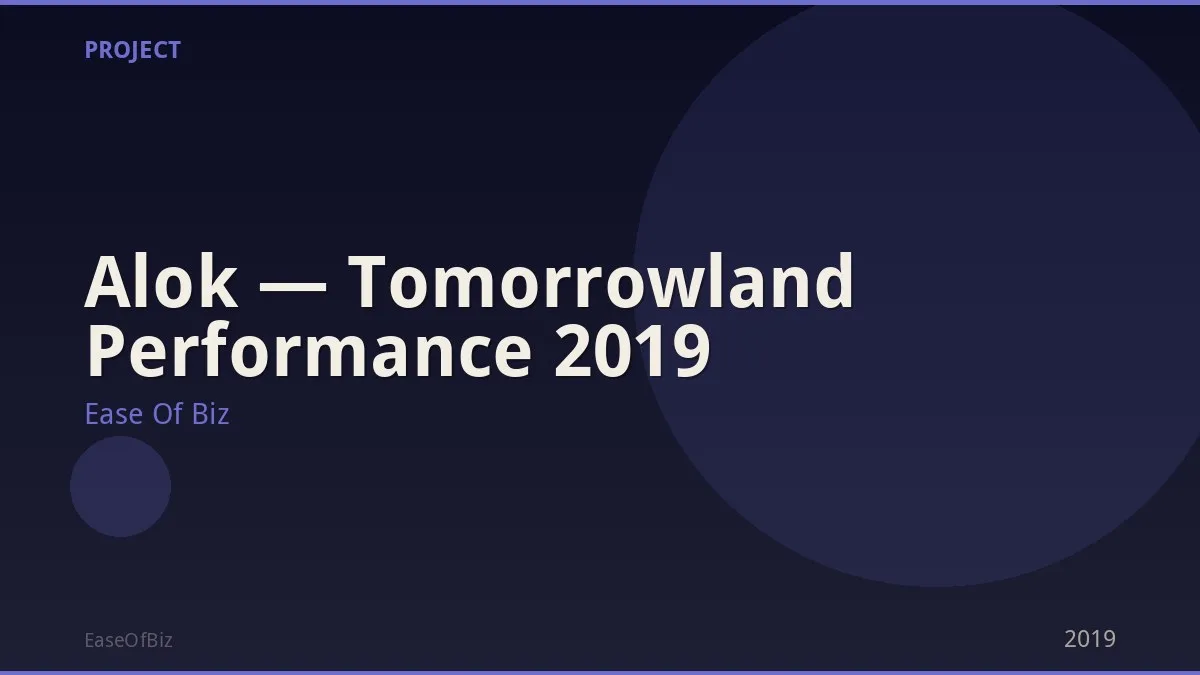 Alok — Tomorrowland Performance 2019
