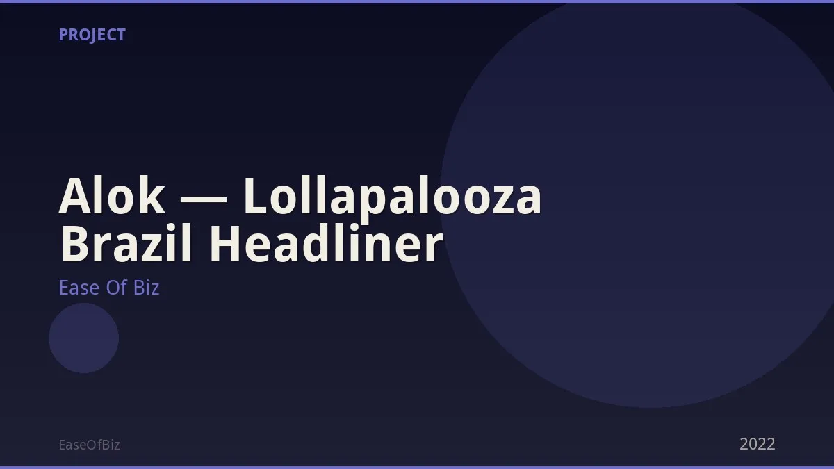 Alok — Lollapalooza Brazil Headliner