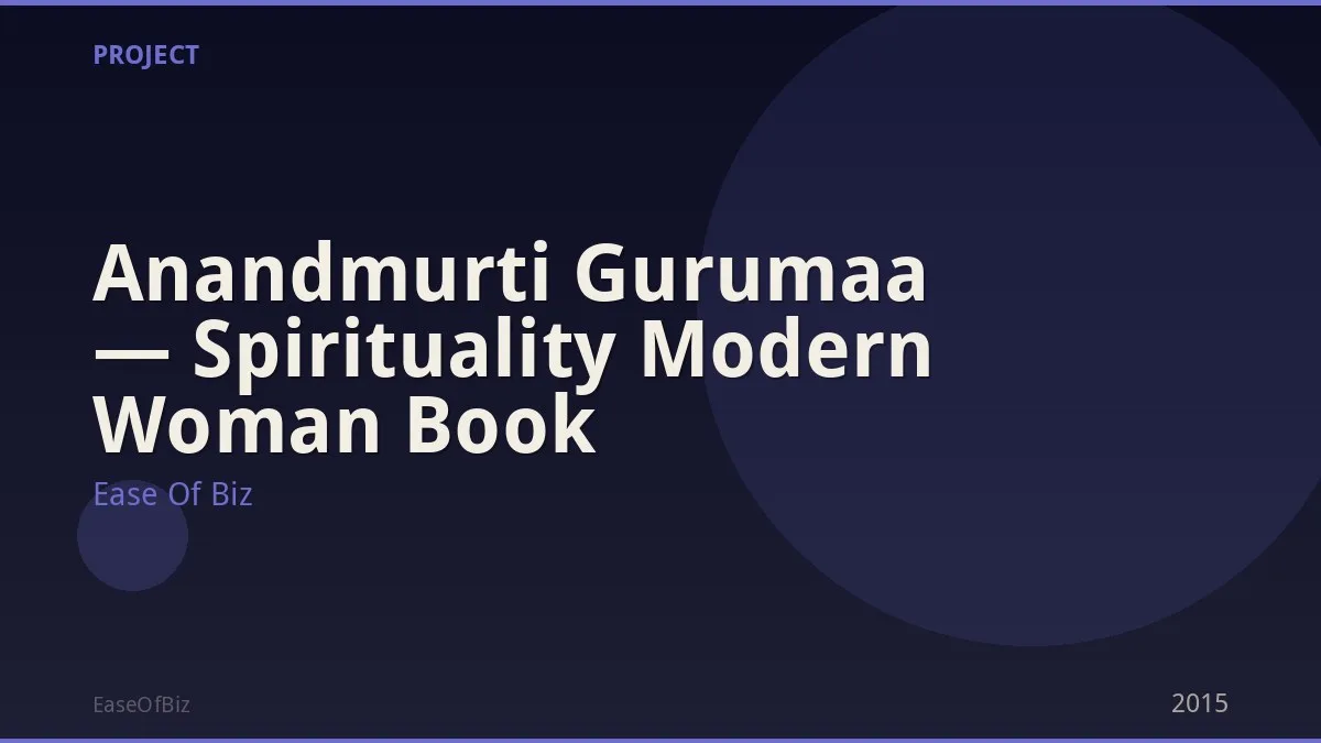 Anandmurti Gurumaa — Spirituality Modern Woman Book