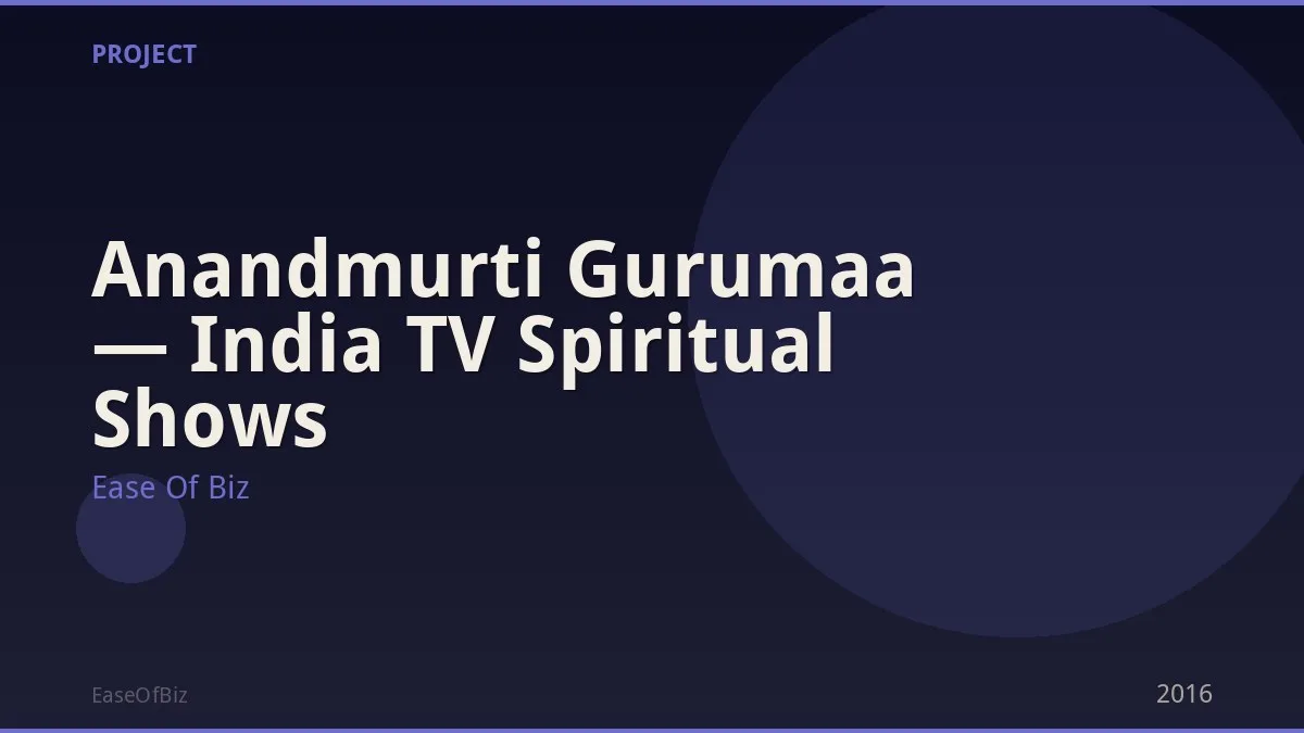 Anandmurti Gurumaa — India TV Spiritual Shows