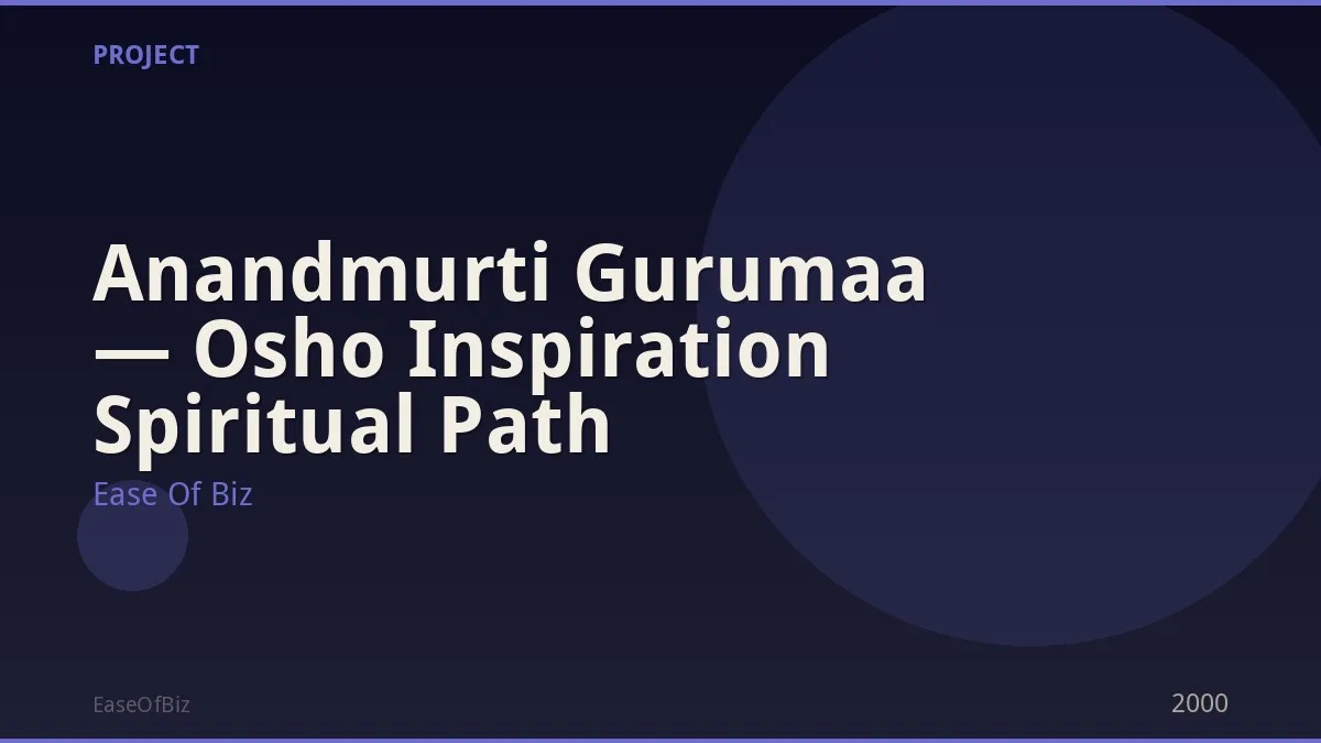 Anandmurti Gurumaa — Osho Inspiration Spiritual Path