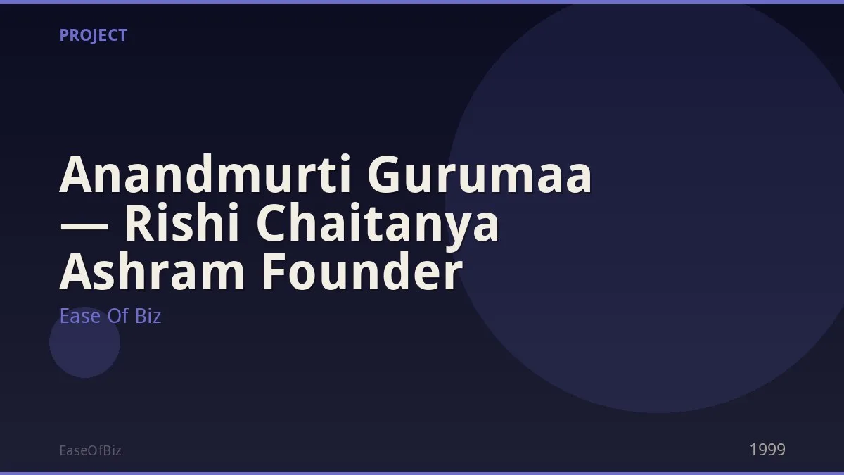 Anandmurti Gurumaa — Rishi Chaitanya Ashram Founder