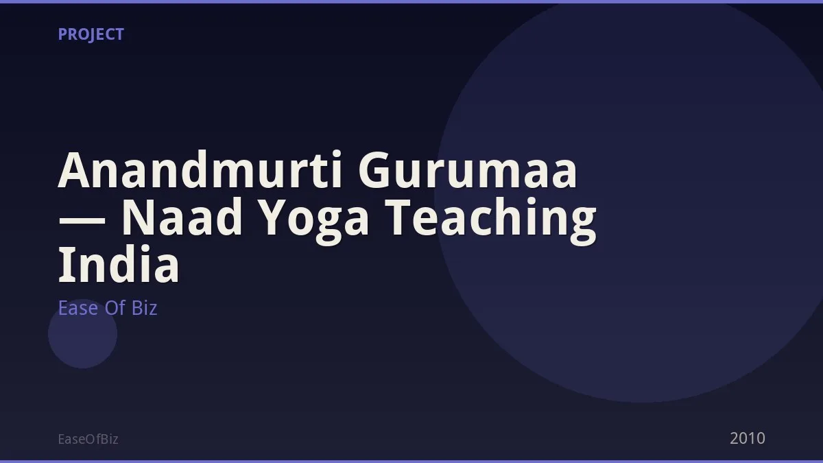 Anandmurti Gurumaa — Naad Yoga Teaching India