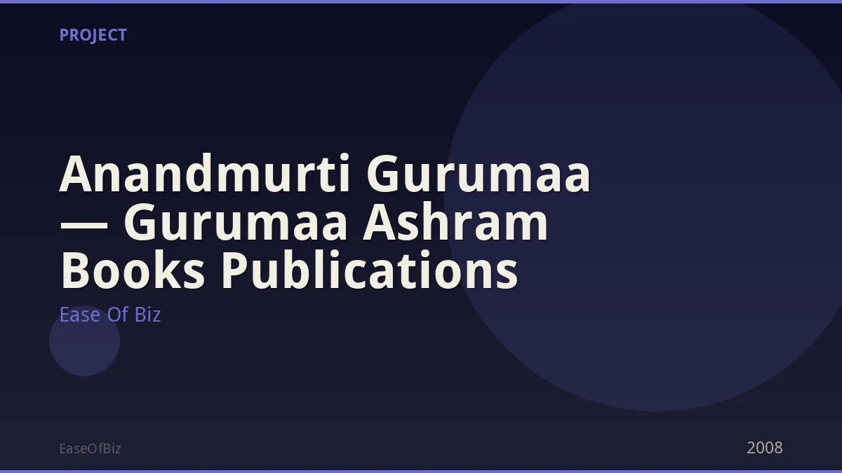 Anandmurti Gurumaa — Gurumaa Ashram Books Publications