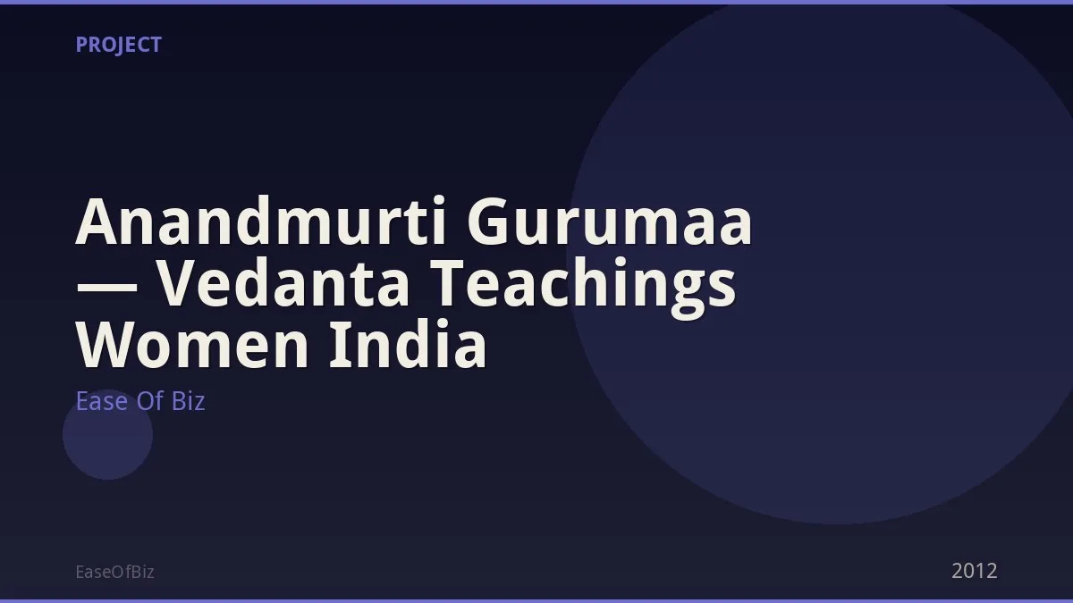 Anandmurti Gurumaa — Vedanta Teachings Women India