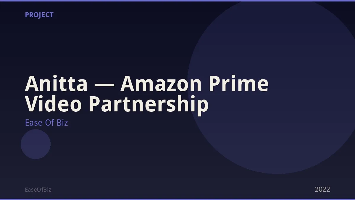 Anitta — Amazon Prime Video Partnership