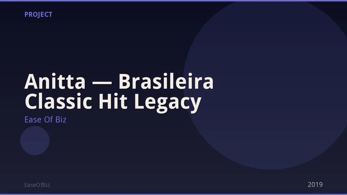 Anitta — Brasileira Classic Hit Legacy