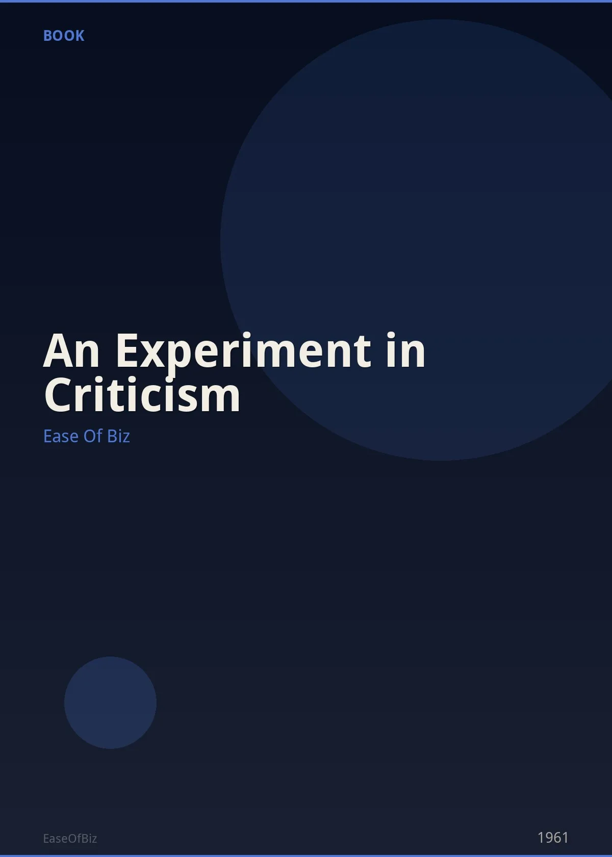 An Experiment in Criticism