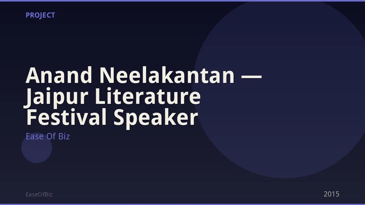 Anand Neelakantan — Jaipur Literature Festival Speaker