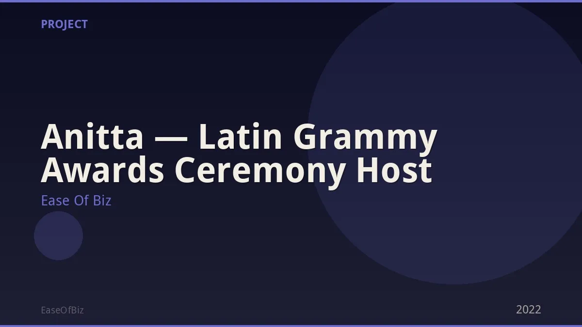 Anitta — Latin Grammy Awards Ceremony Host