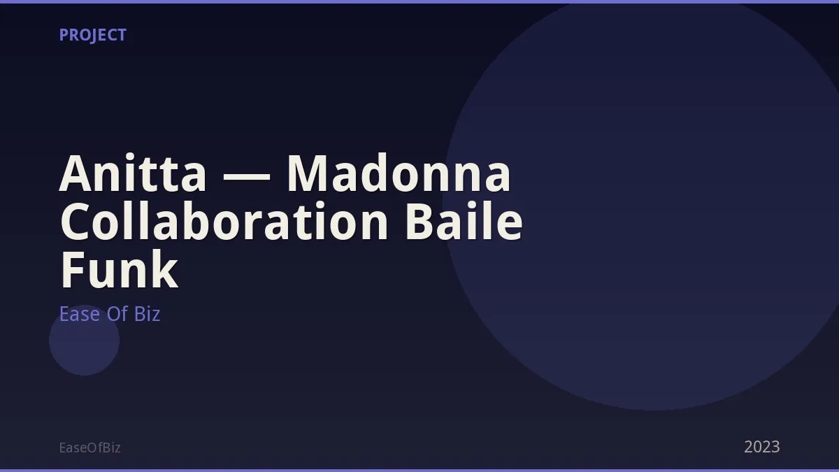 Anitta — Madonna Collaboration Baile Funk