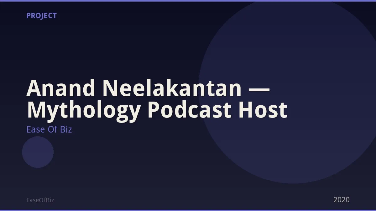 Anand Neelakantan — Mythology Podcast Host