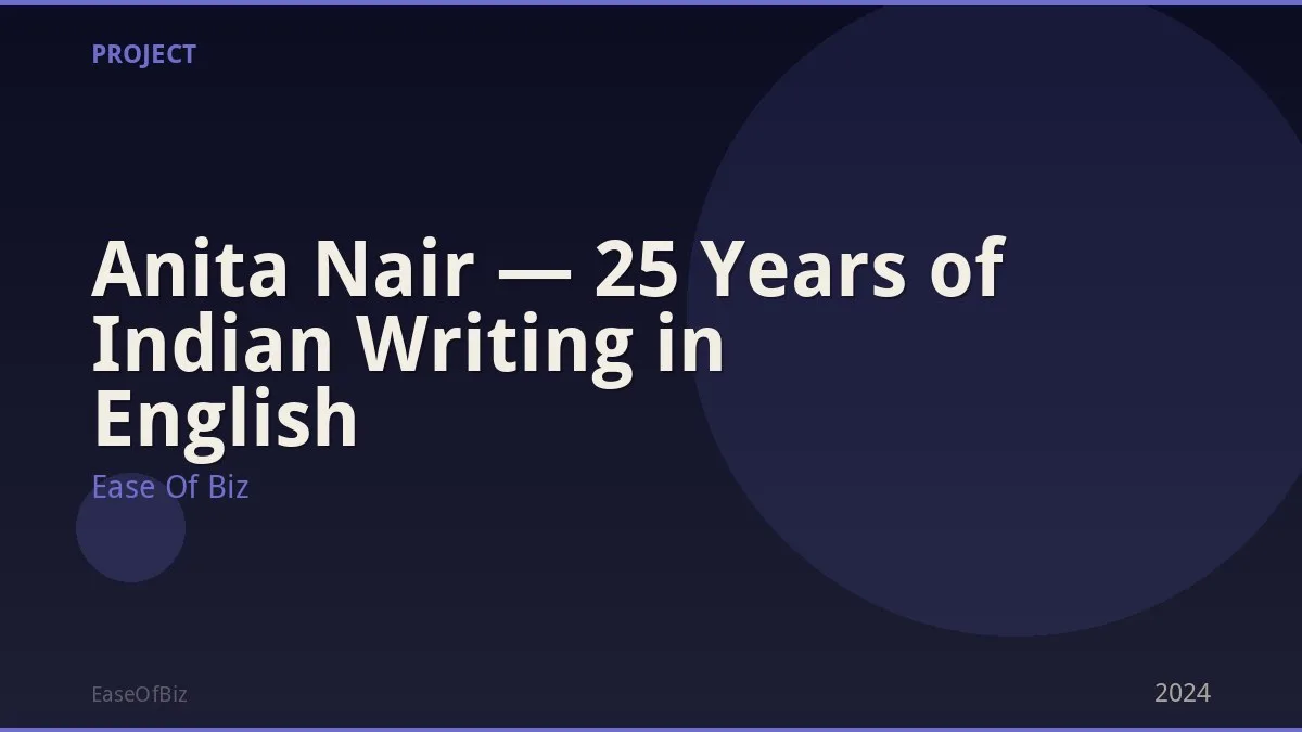 Anita Nair — 25 Years of Indian Writing in English