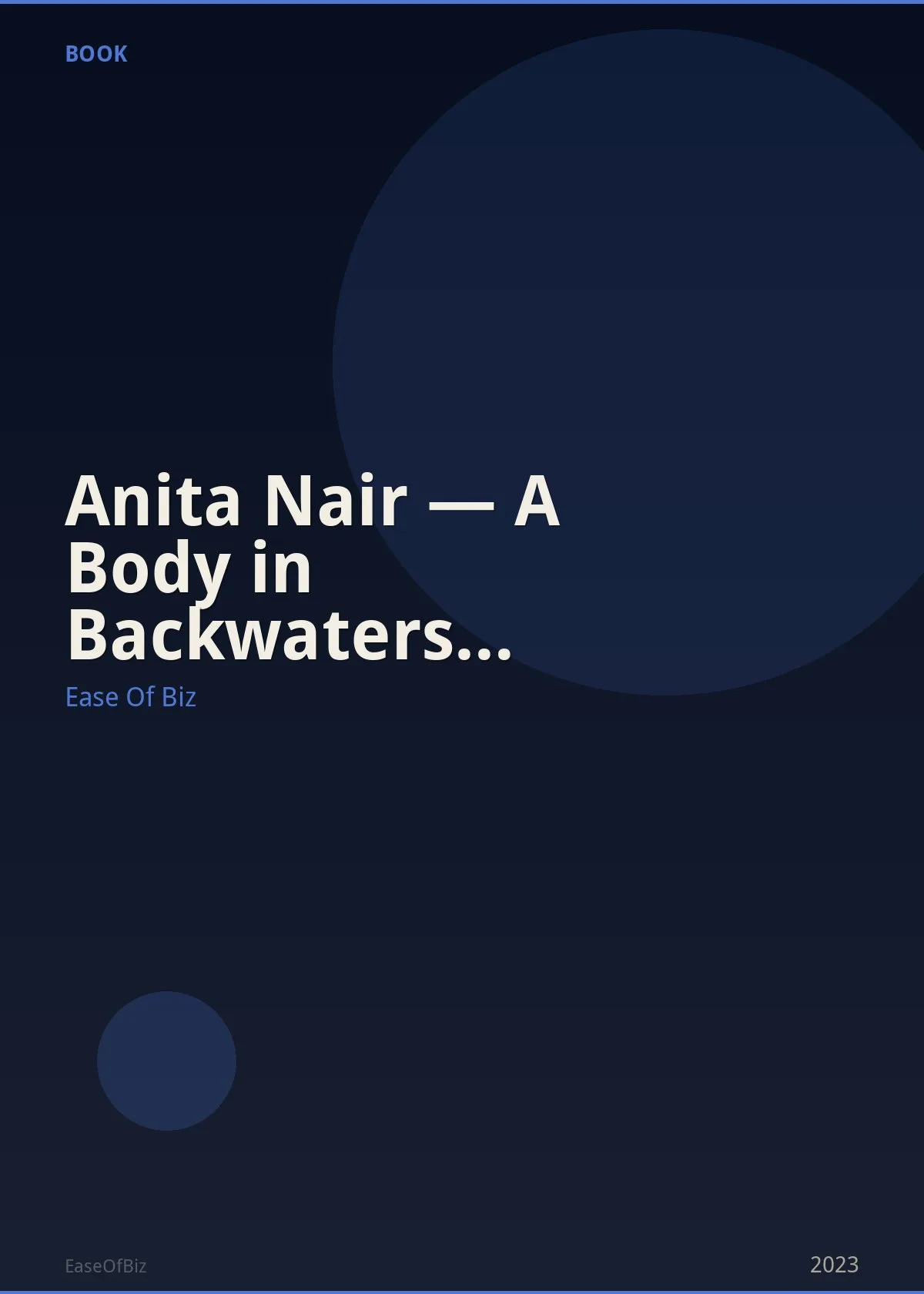 Anita Nair — A Body in Backwaters (Gowda #3)