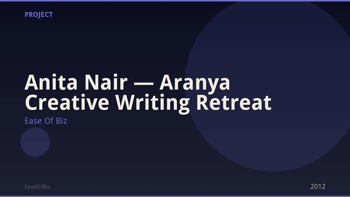 Anita Nair — Aranya Creative Writing Retreat