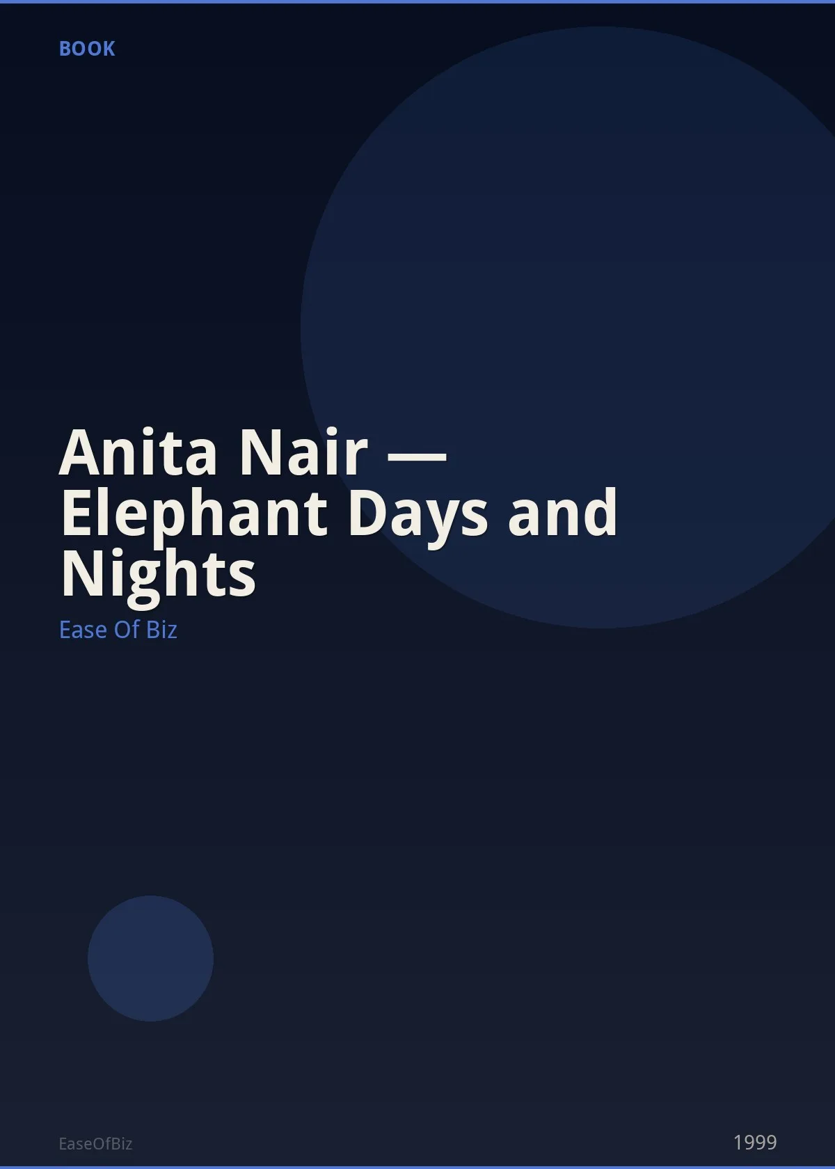 Anita Nair — Elephant Days and Nights