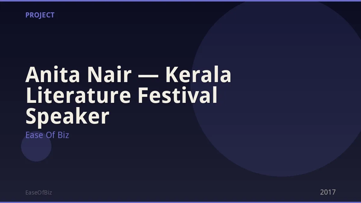 Anita Nair — Kerala Literature Festival Speaker
